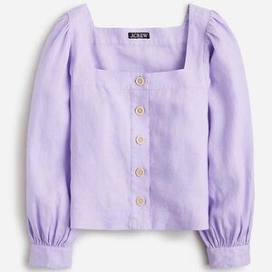 J. Crew Light Purple Linen Button-Up Blouse NWT size Medium